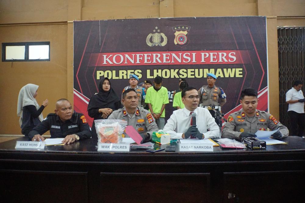 Polres Lhokseumawe Bongkar Jaringan Narkoba di Aceh Utara, Sita 1,1 Kg Sabu dan Tangkap Dua Tersangka